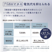 AIVIL アイビル プロドライヤー 750 ホワイト（SD-24J01）ヘアドライヤー ヘアードライヤー サロンドライヤー 750W 省電力 軽量 電気代削減｜アトム屋美容本舗 公式