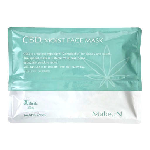 Make.IN CBDモイストフェイスマスク 30枚入 大容量 シートマスク フェイスパック デイリーマスク スキンケア 保湿 潤い ツヤ キメ 弾力 ケア｜アトム屋美容本舗