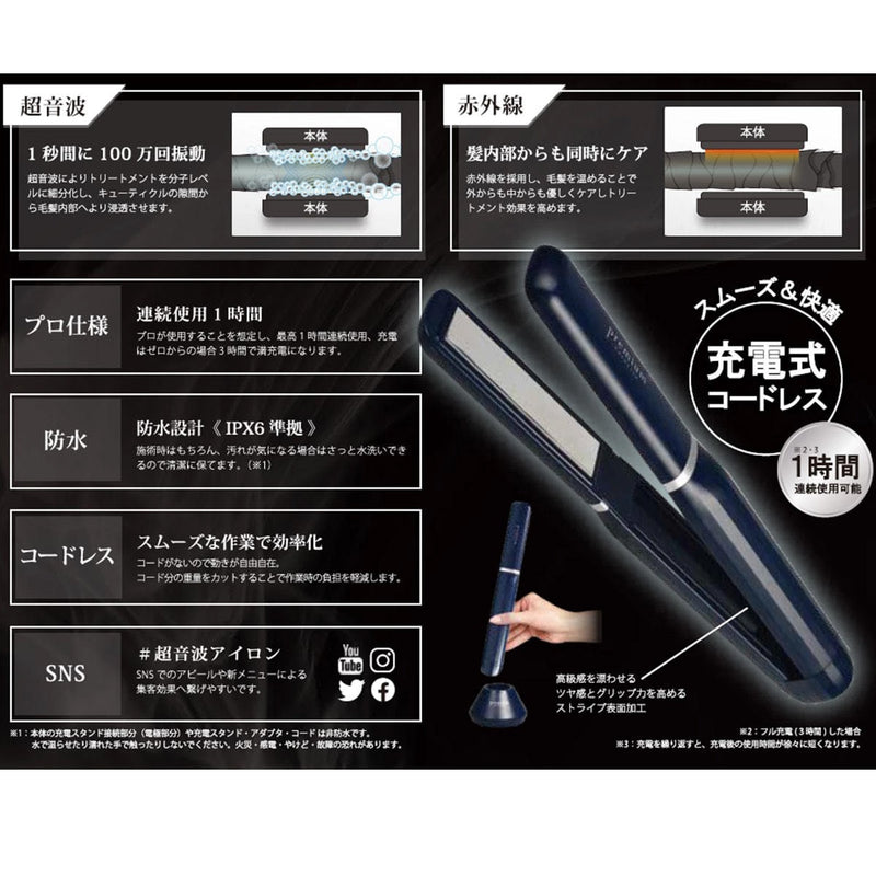 ケアライズプレミアム ウルトラソニックヘアアイロン（USI-01）超音波アイロン トリートメント浸透促進器｜アトム屋美容本舗