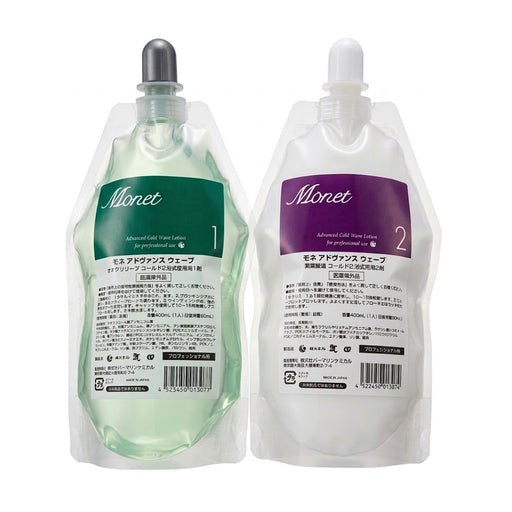 モネ アドヴァンス ウェーブ 1剤・2剤 各400ml アイロンパーマ液 パーマ剤 コールド2浴式パーマ剤 カーリング剤｜アトム屋美容本舗