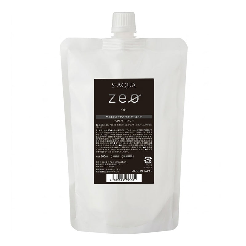 S-AQUA zeo（サイエンスアクア ゼオ）OH 500ml アルカリ電解水 プレローション 導入液 ブースター ハイダメージ｜アトム屋美容本舗 公式
